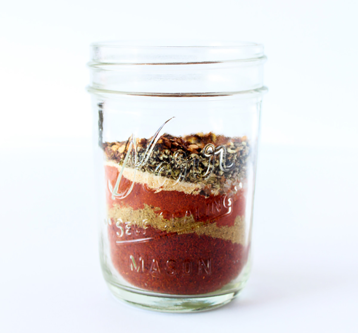 taco seasoning mixed in glass mason jar